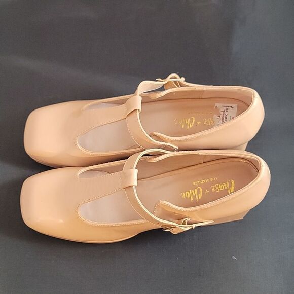 BRAND NEW CHASE+CHLOE BLOCK HEEL ADJUSTABLE BUCKLE PUMP - Picture 6 of 16